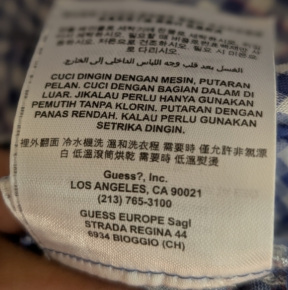 VINTAGE Guess Plaid Snap Button Up Est 1981 Sleeve Top Sz L - Picture 8 of 10